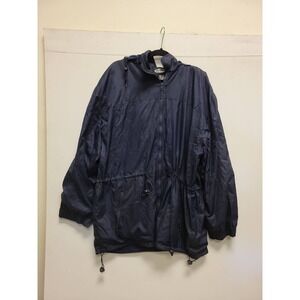 M-TEX Full Zip Hooded Jacket XL Blue Windbreaker Outerwear Mens Activewear Coat